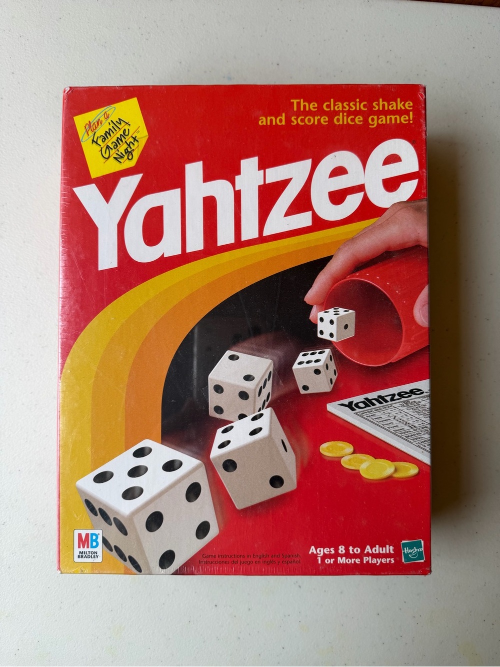 Vintage 1998 Yahtzee Dice Game Milton Bradley - Factory Sealed New Box Damage